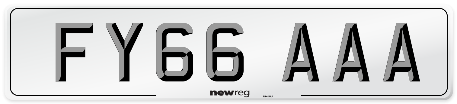 FY66 AAA Number Plate from New Reg